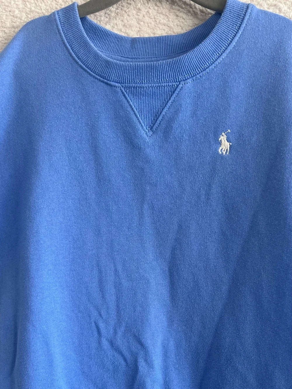 Ralph Lauren Kids Blue Sweatshirt Seersucker Dress Long Sleeve Size 7